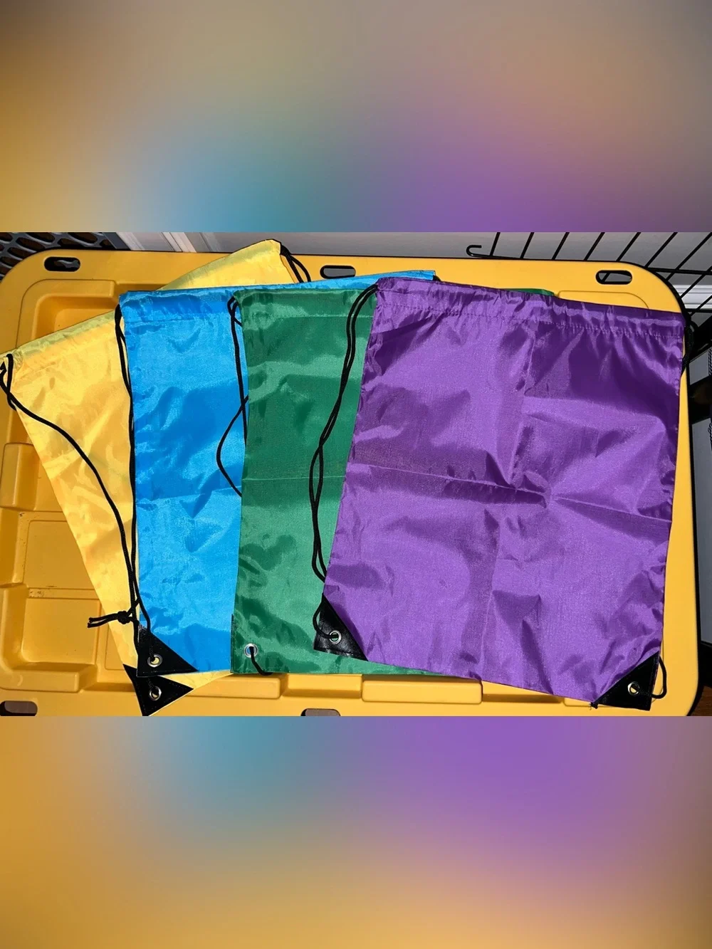 Multi Color Drawstring Sports Backpacks-Set of 4 - NWOT